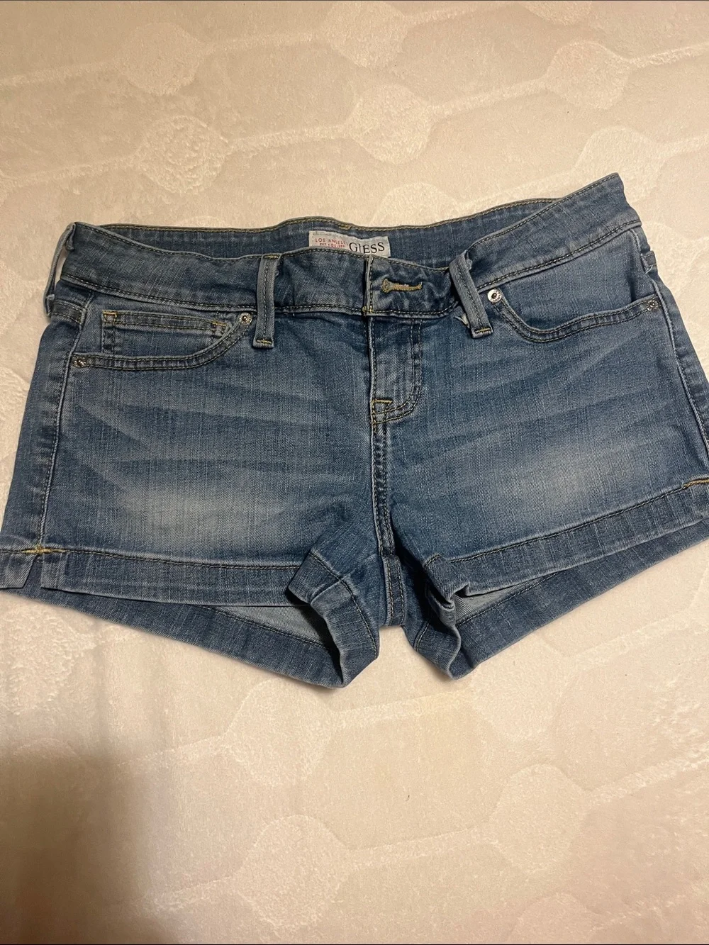 Guess Blue Denim Short Shorts